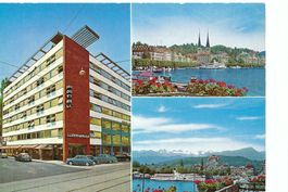 Luzern,  Hotel Luzernerhof, 3-Bilder-Karte, Dampfschiffe