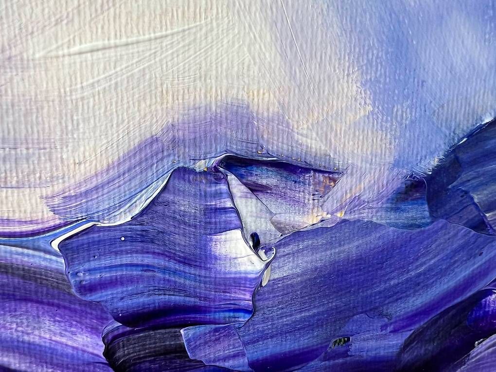 Dipinti: Acrylbild 60x20cm violett-blau – Nuovo e nell'imballaggio originale da Urdorf venduto da manuela4 2