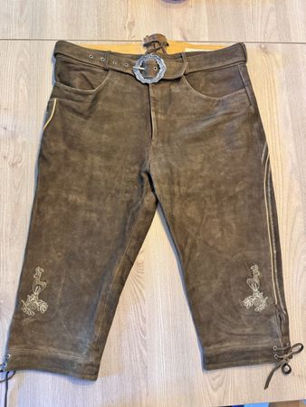 Lederhose Kniebund Herren Der Wildschütz Gr. 54 mit Gürtel