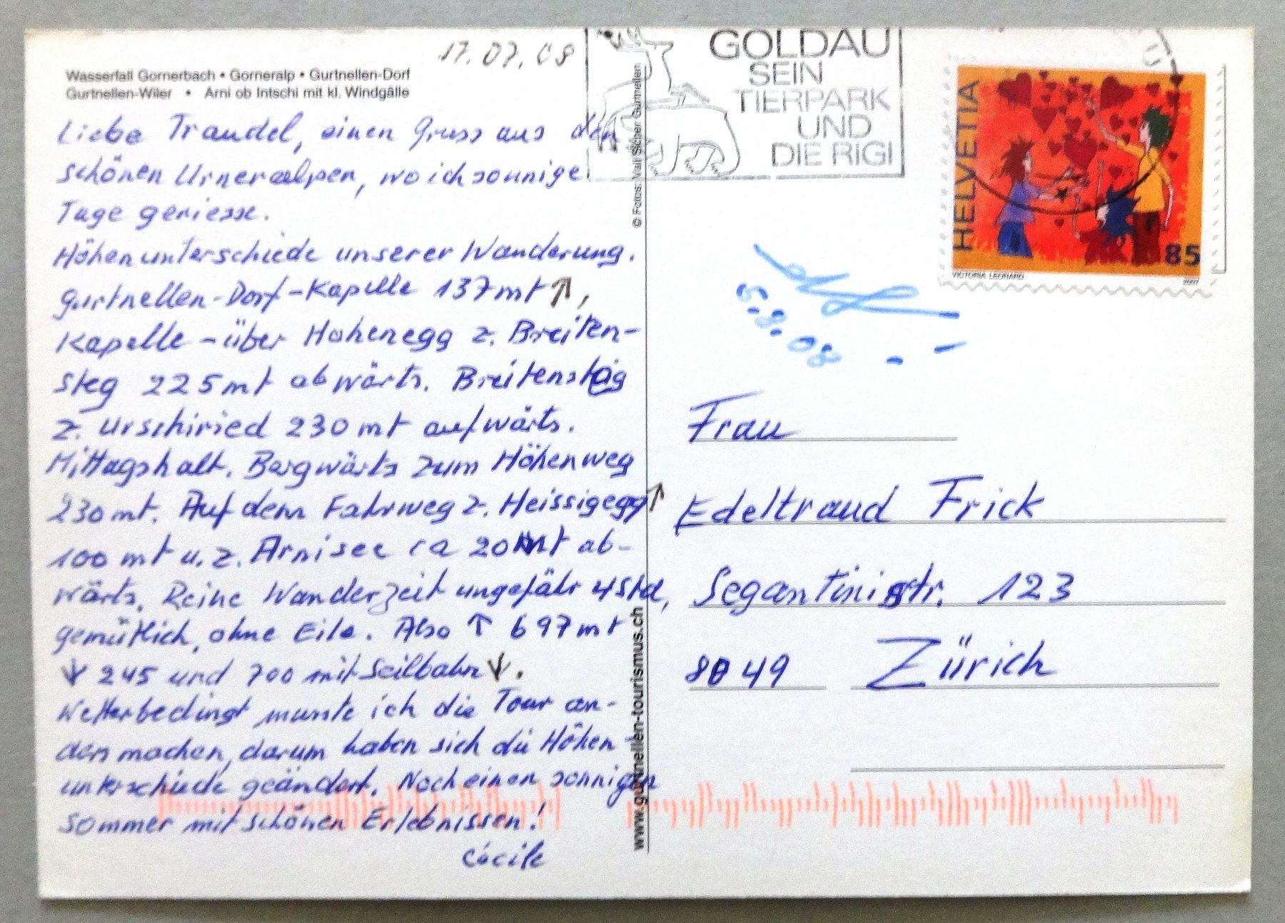 Cartoline postali: Gurtnellen – Usato da Fétigny venduto da Billy2miny 1