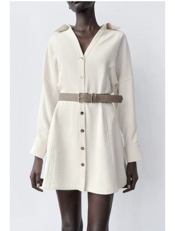 ZARA MINIKLEID AUS CREPE MIT GÜRTEL