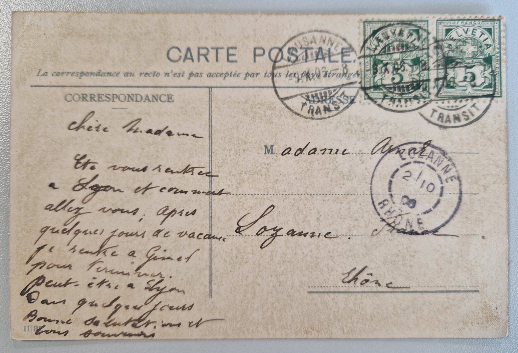 Cartoline postali: Genfersee, Île de Salagnon  mit Dampfschiff 1906 – Usato da Melchnau venduto da Fishel 1
