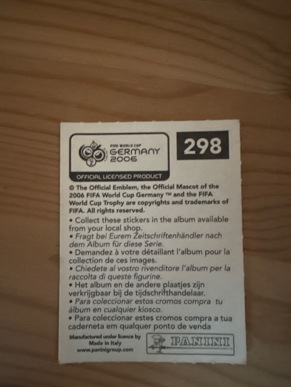Panini Carte collezionabili: Christino Ronaldo Panini WM 2006 – Usato da Beatenberg venduto da Rose406 1