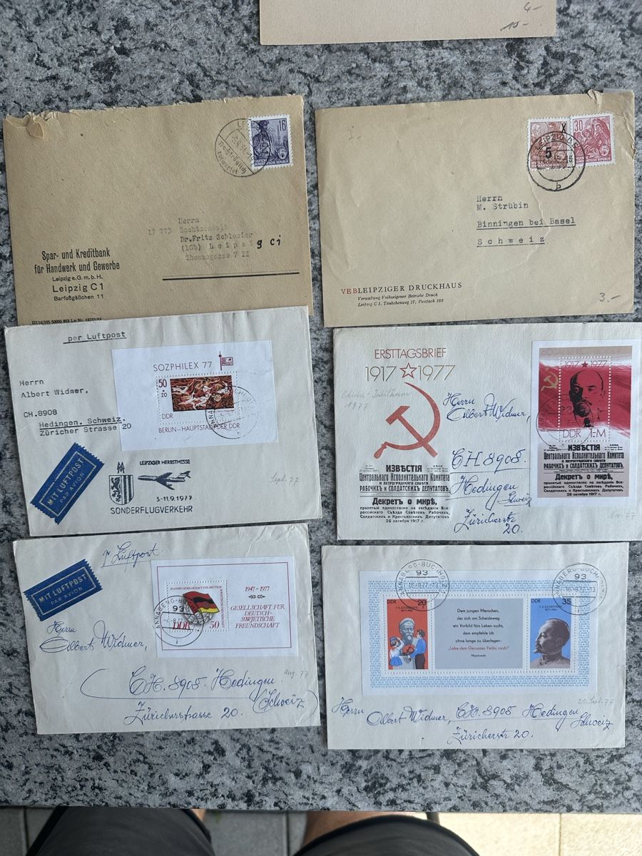 Tutti i francobolli: 43 Briefe meist ech gelaufen DDR – Usato da Wettingen venduto da Phibras 1