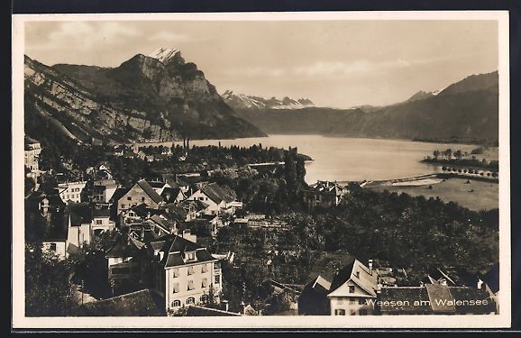 Ansichtskarten: Weesen am Walensee, Ansicht mit See und  – Gebraucht aus Berlin von bartko-reher