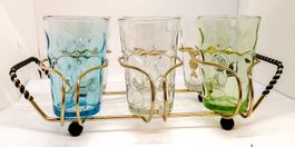 Gläserhalter Korb Vintage 50s 60s panier 6 verres 6 Gläser