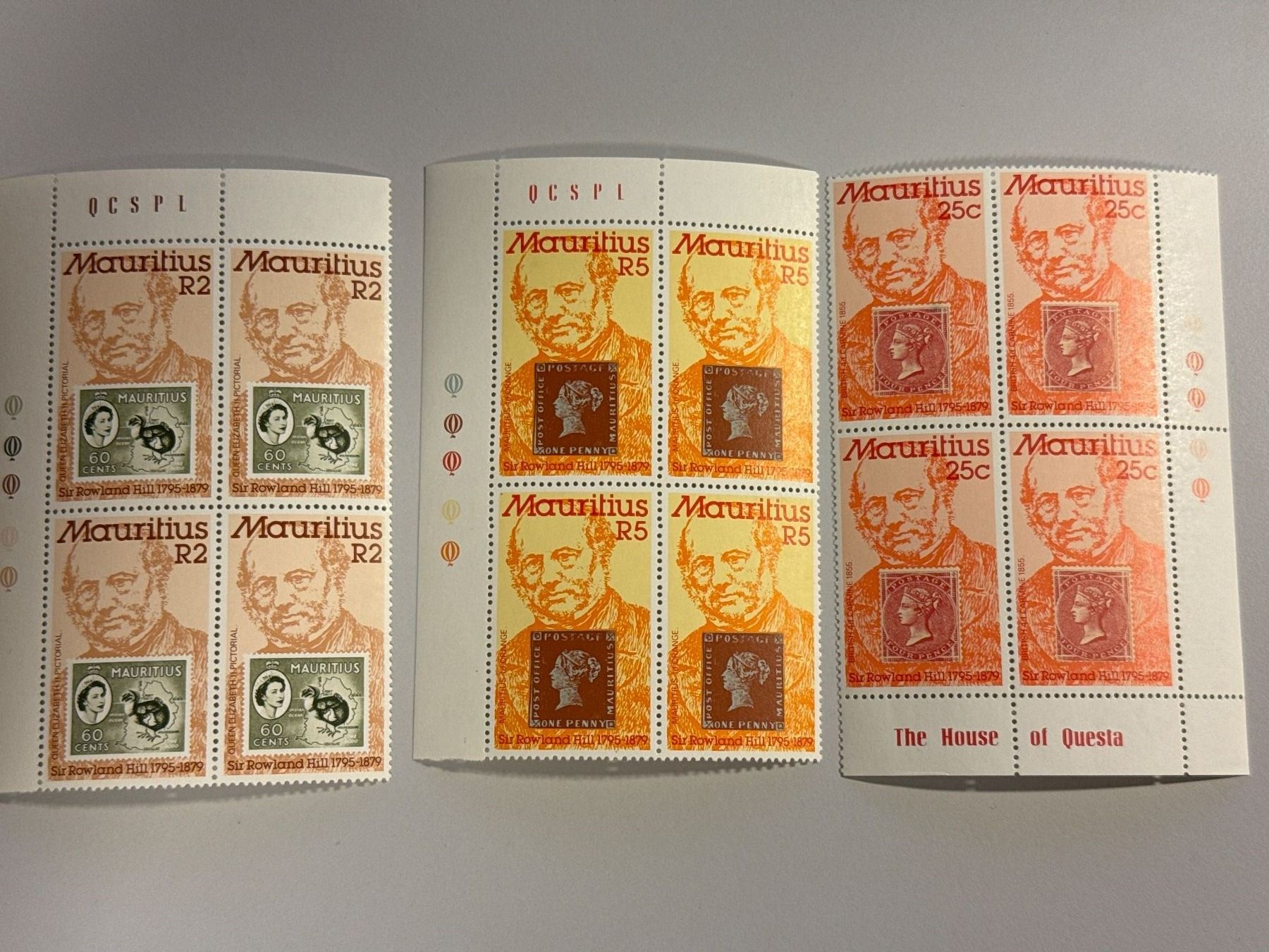 Tutti i francobolli: 1979 Mauritius, Rowlind Hill XF NHM Block – Usato da Küssnacht am Rigi venduto da POSTOMASTER