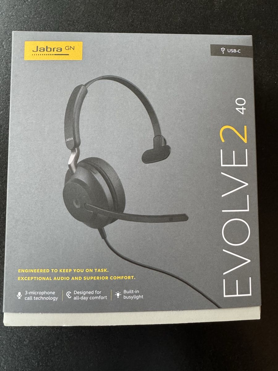 Jabra Cuffie: Jabra Evolve2 40 USB-C MS Mono originalverpackt – Nuovo e nell'imballaggio originale da Berneck venduto da Koenner.J