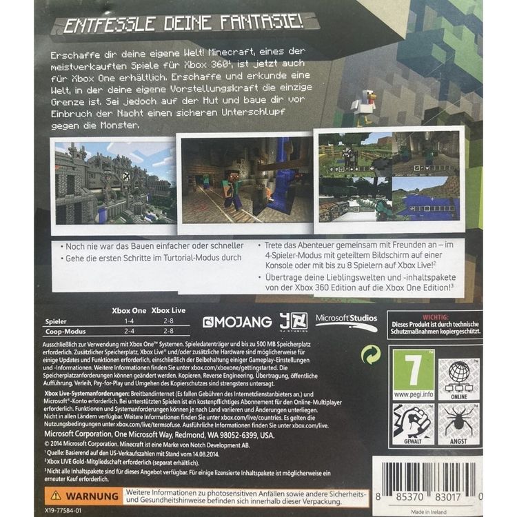 Minecraft - Microsoft XBox ONE | Kaufen auf Ricardo
