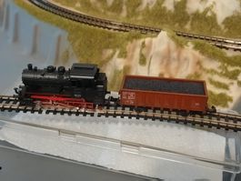 Minitrix 2043,Tenderlok BR89, & offener Güterwagen mit Kohle