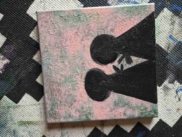 Leinwandbild abstrakt schwarz rosa (neu)
