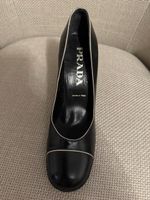 Prada Leather Block Heel Pumps - Size 35 Black
