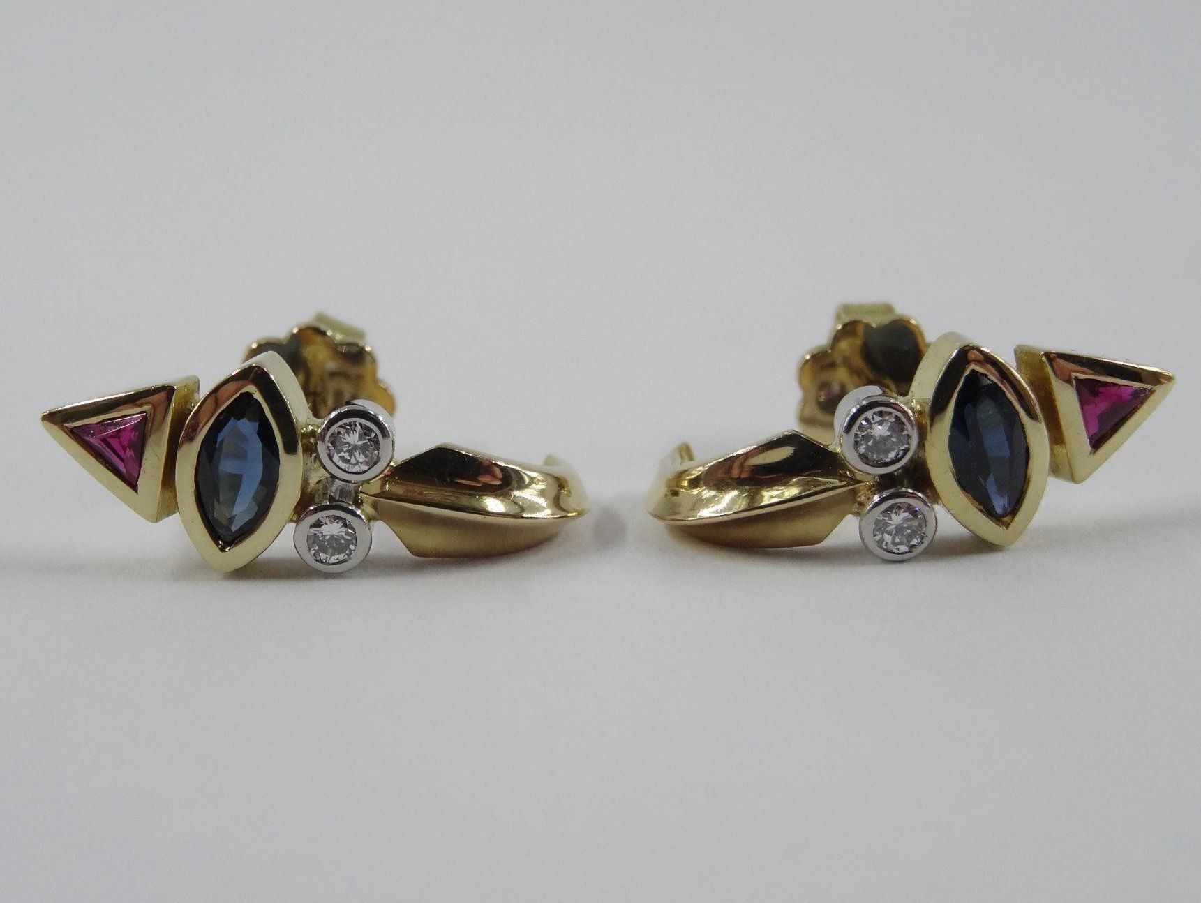 Bucherer Orecchini pendenti & Orecchini a lobo: Ohrstecker 750 Gold mit Edelsteinen NEU – Nuovo (secondo la descrizione) da Matten b. Interlaken venduto da kero71 7