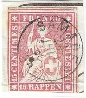 Strubel 24G , Fingerhutstempel Samaden auf Briefausschnitt