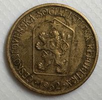 1 Koruna Münze aus der Tschechoslowakei 1962