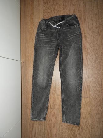 Teenie Jeans Hose grau elastischer Bund, Grösse 164