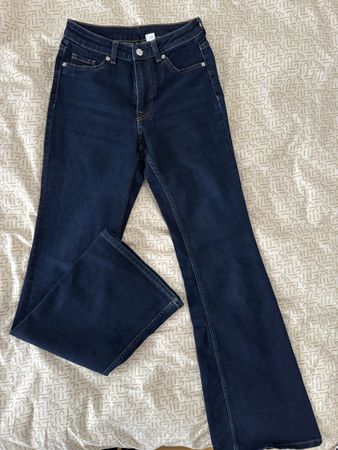 H&M Schlaghose Damen Gr. 37 Dunkelblau - Divided