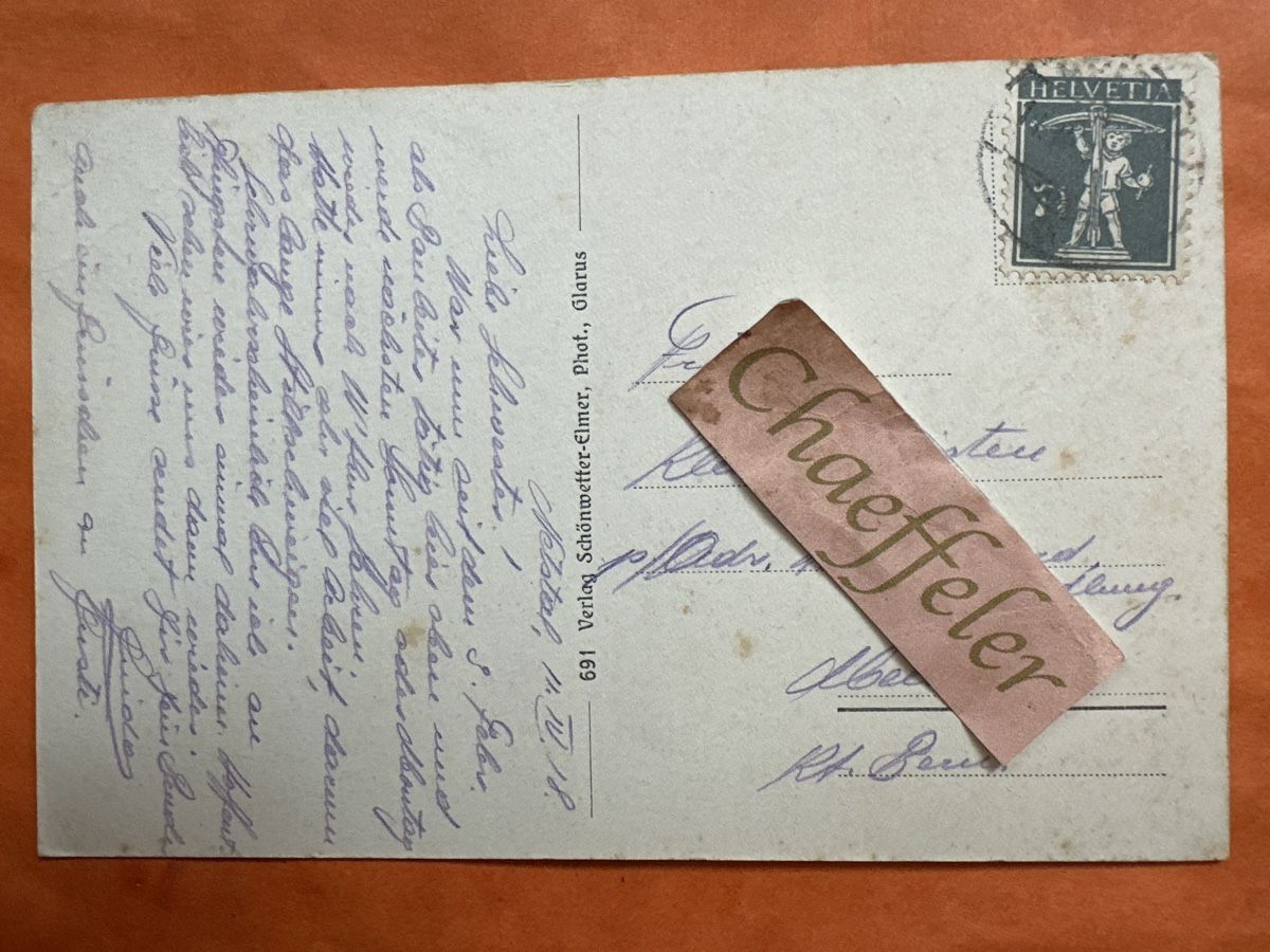 Cartes postales: 1918 Partie am Lötschen – D'occasion à Zürich par Chaeffeler 1
