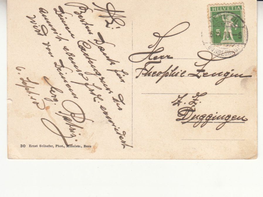 Ansichtskarten: Bern 1910 – Gebraucht aus Bürglen TG von StampGraf 1