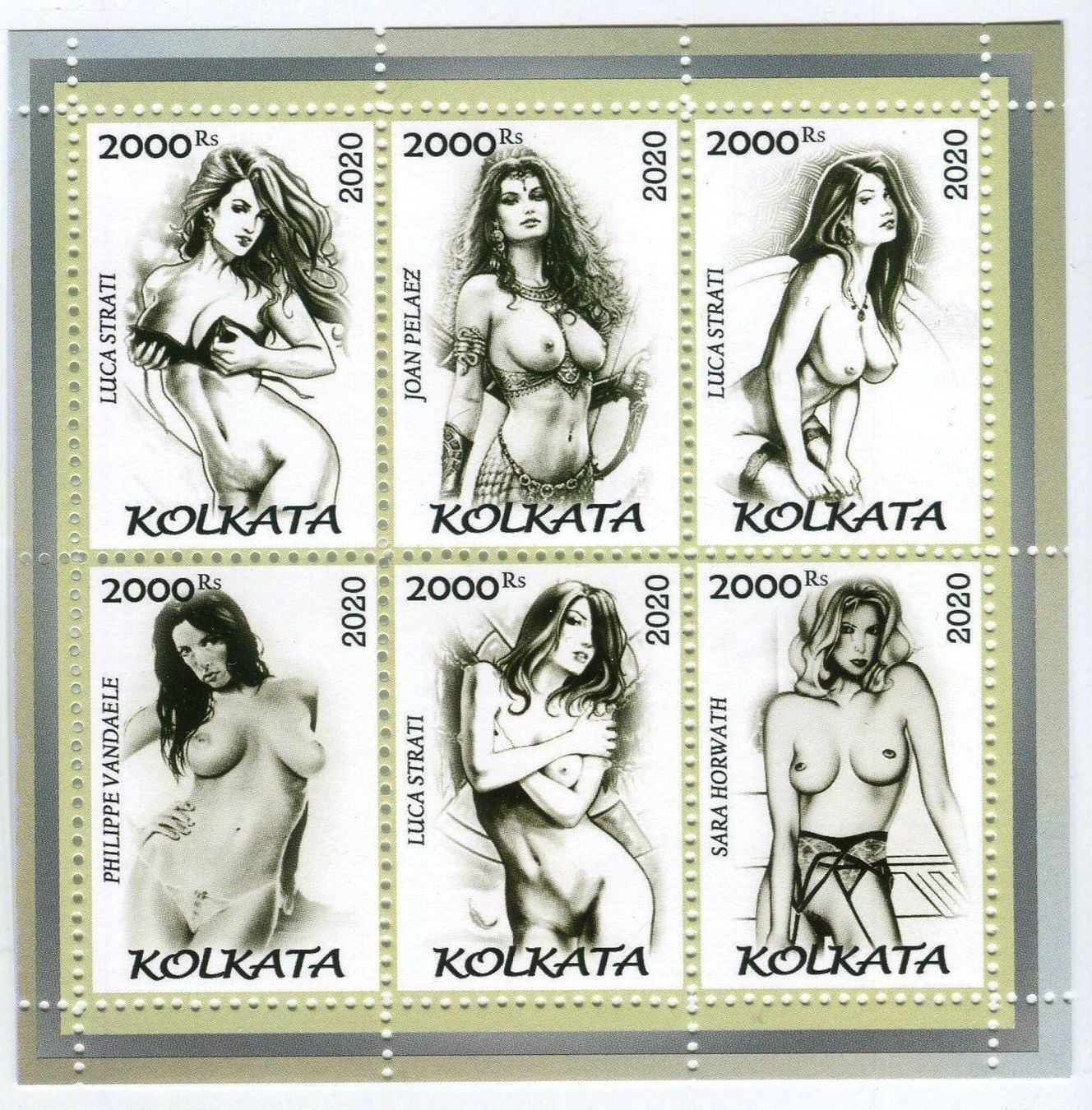 Tutti i francobolli: Block "Pin-up". Indien. – Nuovo e nell'imballaggio originale da Basel venduto da Butsch5