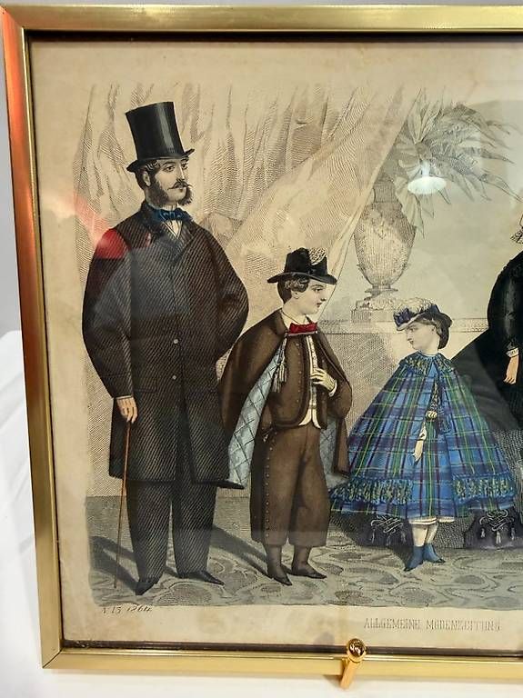 Grafica & Litografie: Original Mode-Stich 1864 "Allgemeine Modenzeitung" – Usato da Obernau venduto da Arche_Noah_Brocki 1