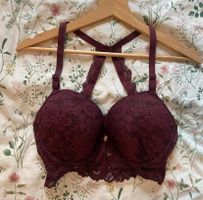 Bordeaux BH mit Spitze, Grösse 80D - H&M