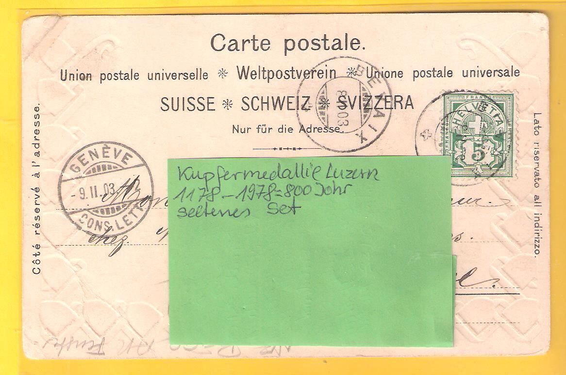 Ansichtskarten: 8.2.1903 Neuchàtel Denkmal de la.Republique – Gebraucht aus Zürich von Hagliweg 2