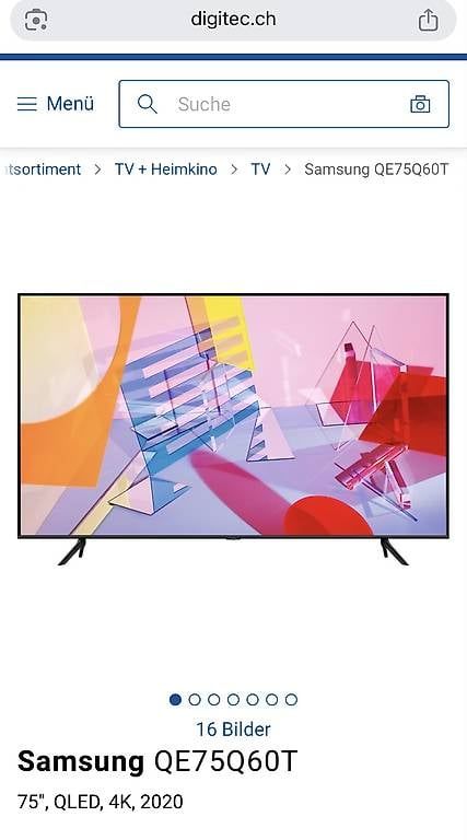 Televisori: Samsung QLED 75" QE75Q60T – Usato da Zürich venduto da martagd