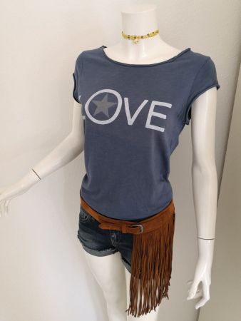 🤩ZARA T-SHIRT BLAU LOVE-DRUCK NEU & D&G P.