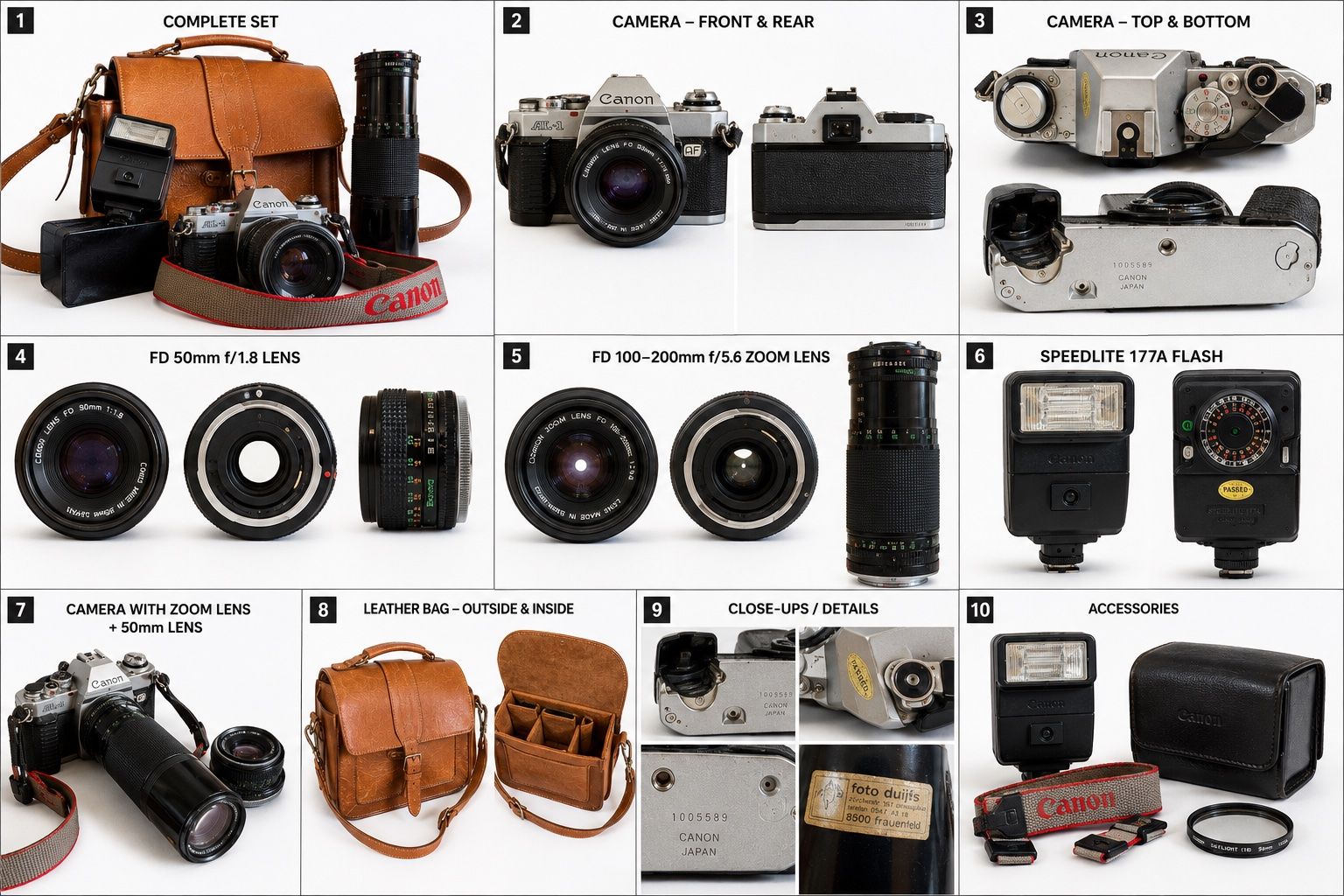 Canon Appareil photo: Canon AL 1 QF Set mit 2 FD Objektiven Blitz Ledertasche – D'occasion à Kleinandelfingen par _Sebi 1