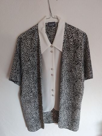 Linea V Damenbluse, Gr. 40, schwarz/weiss, chic