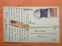 Alte Postkarte Deutsches Reich mit handschriftlichem Text