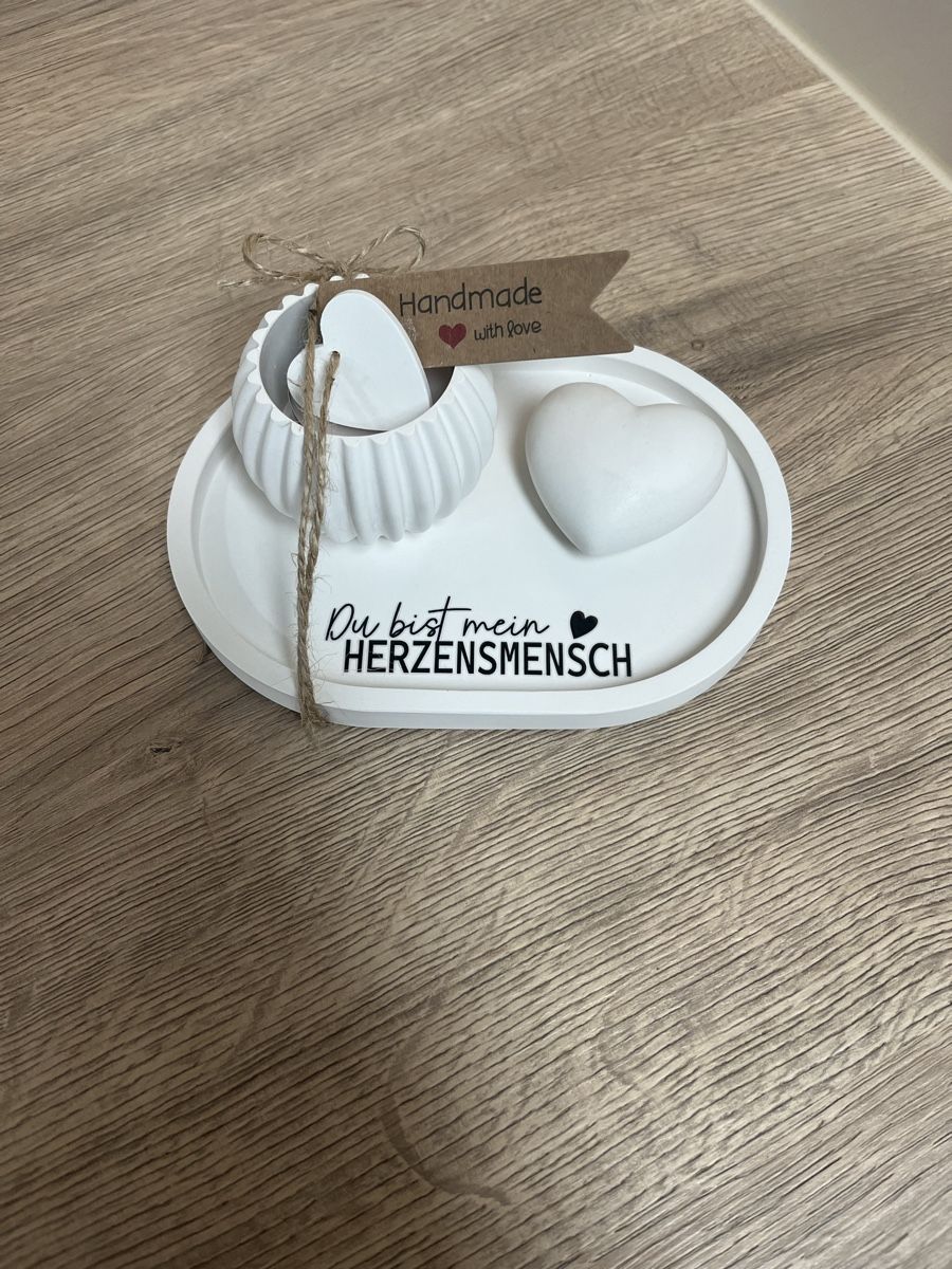 Tutte le decorazioni: Handgemachtes Deko-Set "Herzensmensch" mit Kerze – Nuovo (secondo la descrizione) da Frick venduto da van_2dhd 1