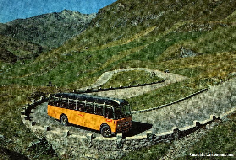Cartoline postali: Julierpass - Postauto PTT + 1958 – Usato da Emmenbrücke venduto da teestube