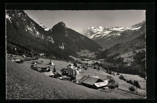 Cartoline postali: Kiental, Talpanorama mit Golderhorn und  – Usato da Berlin venduto da bartko-reher