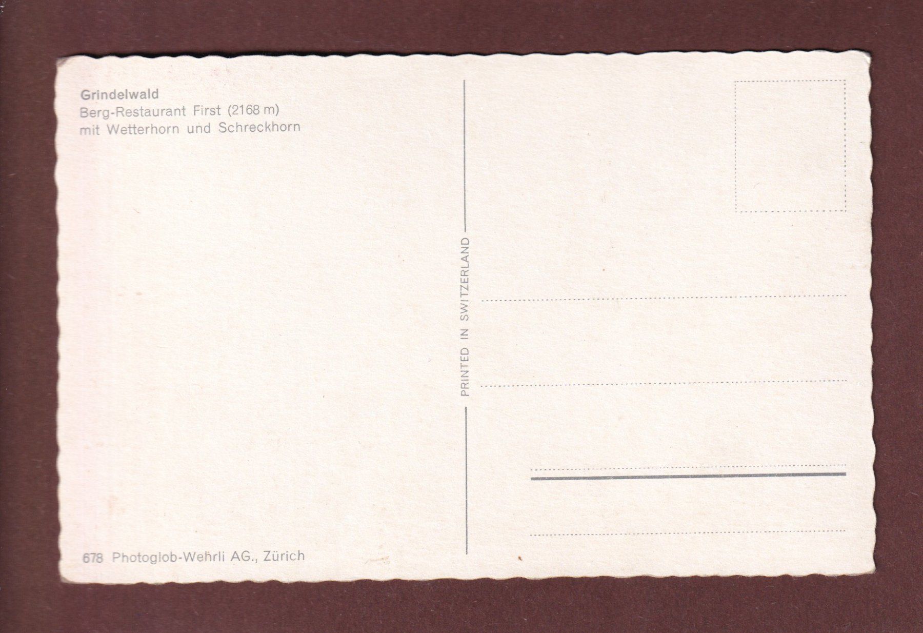 Cartoline postali: GRINDELWALD - Bergrestaurant First – Usato da Pully venduto da nicecards-shop 1
