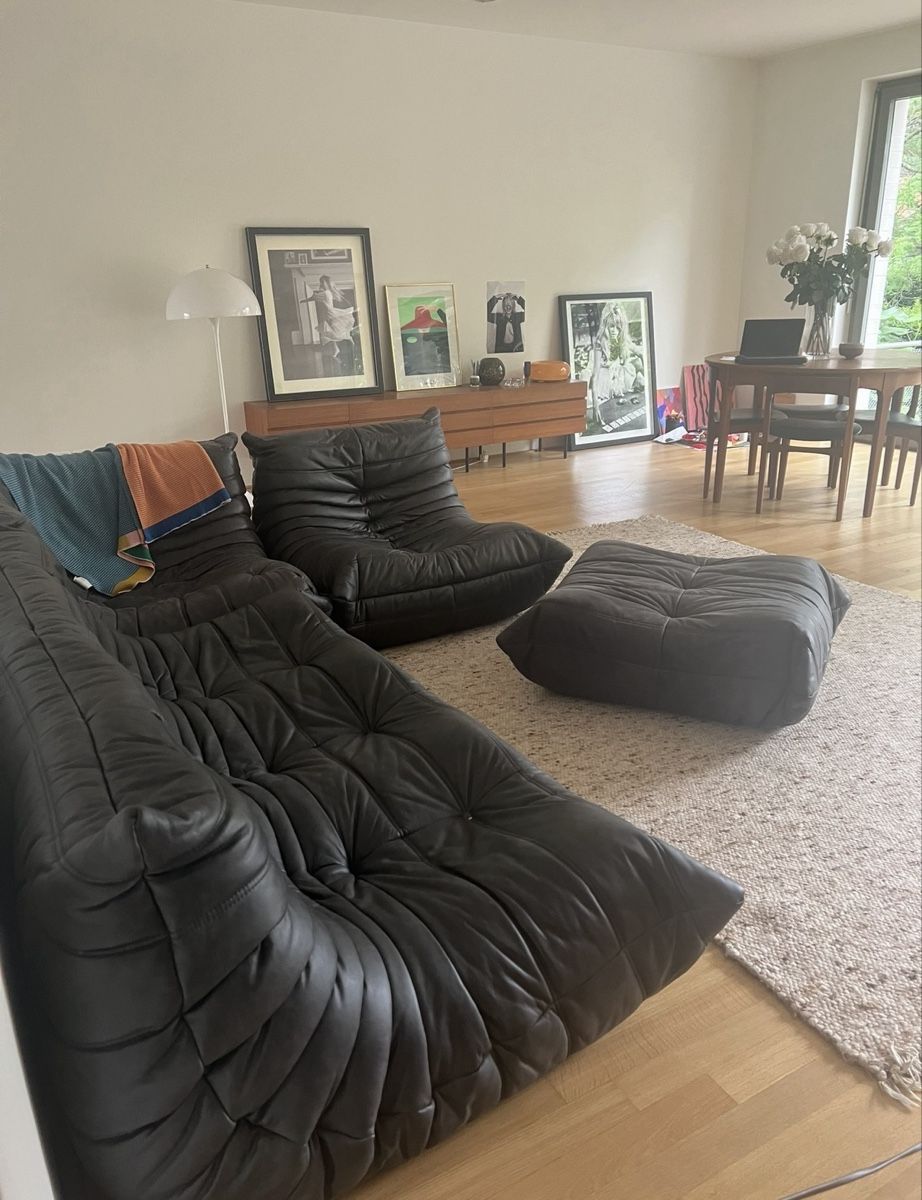 Ligne Roset Chaises longues: Sofa Ligne Roset Togo black leather – D'occasion à Basel par cei_5scv 1