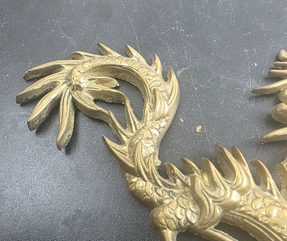 Figurines: Goldener chinesischer Drache aus massivem Messing – D'occasion à Flums par Flumsantik 3