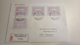 1976 ATM FDC A1 - A4 auf einem Kuvert