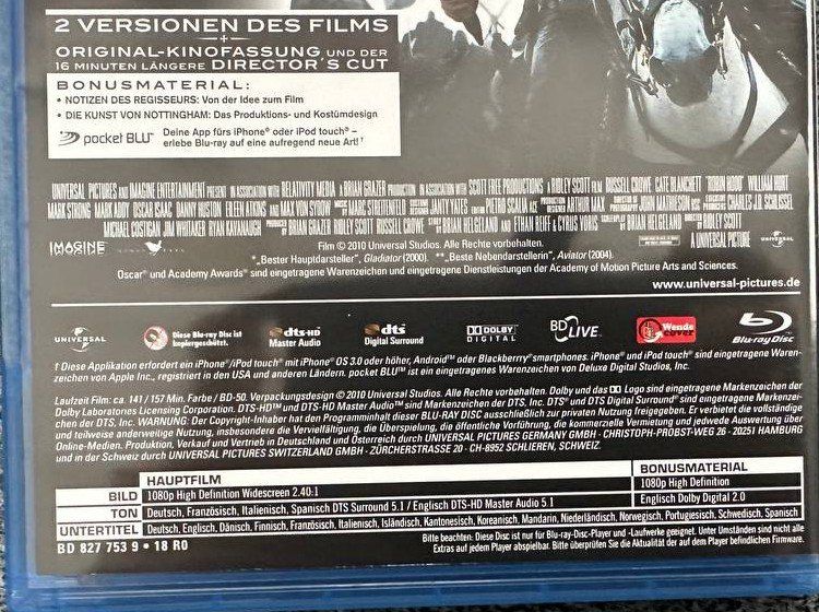Tutti i DVDs: Robin Hood Blu-ray Director's Cut, 2 Versionen – Usato da Beringen venduto da Mantafisch1 2