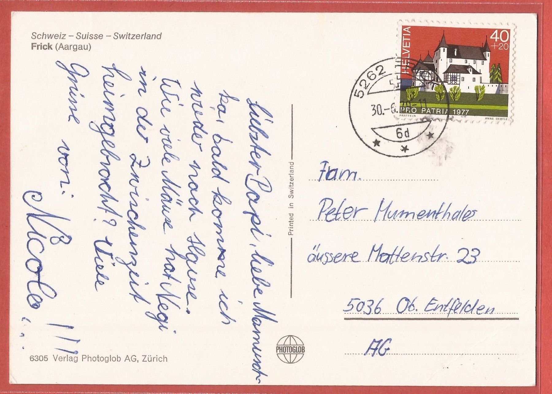 Cartoline postali: Frick - mit Saurer-Postauto vor Hotel Engel - 1979 – Usato da Fislisbach venduto da Porano 1