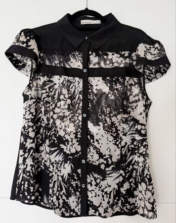 Karen Millen Bluse, Gr. 44(IT), Schwarz/Weiss, neu!