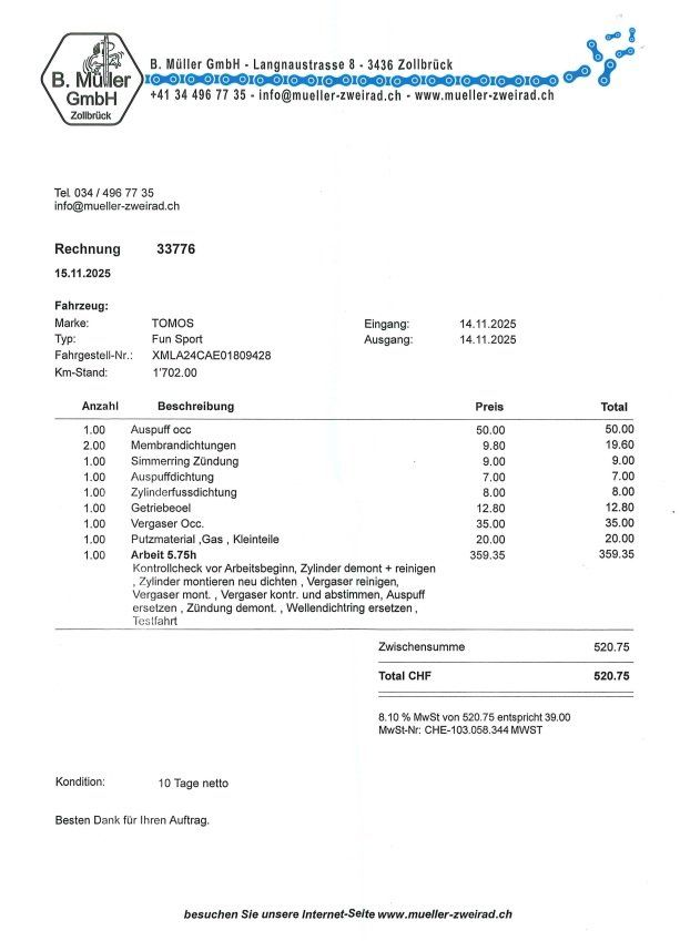 Tomos Ciclomotori: Mofa Tomos FunSport – Usato da Münsingen venduto da Aser45 7