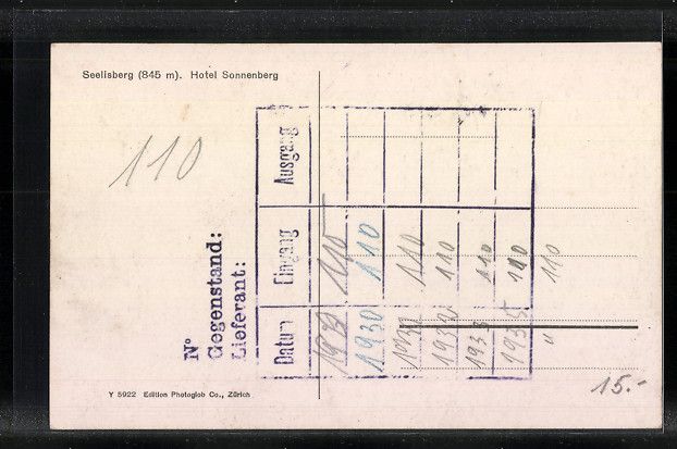 Cartoline postali: AK Seelisberg, Hotel Sonnenberg – Usato da Berlin venduto da bartko-reher 1