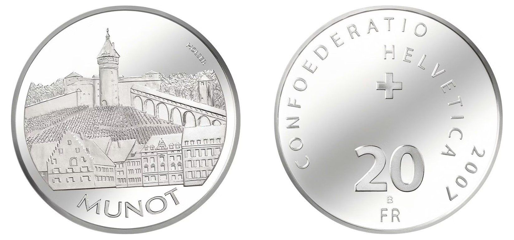 Alle Münzen: 2007. 20 FR. Munot Schaffhausen. – Neu (gemäss Beschreibung) aus Solothurn von Numis_4500