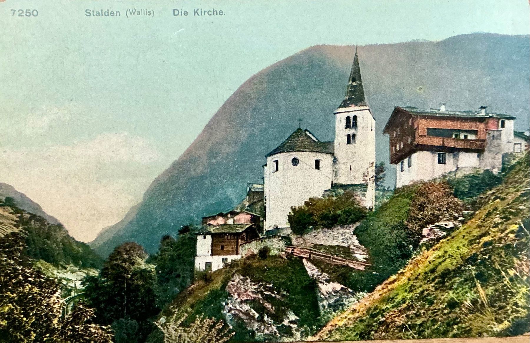 Cartoline postali: STALDEN - Die Kirche - Vispertal – Usato da Root venduto da ENGLAND-TREASURES 1
