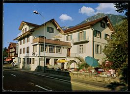 AK Lungern, Hotel Rössli, Gartenterrasse