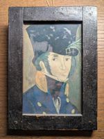 Antike Hinterglasmalerei: Offiziers-Porträt (ca. 1800–1840)