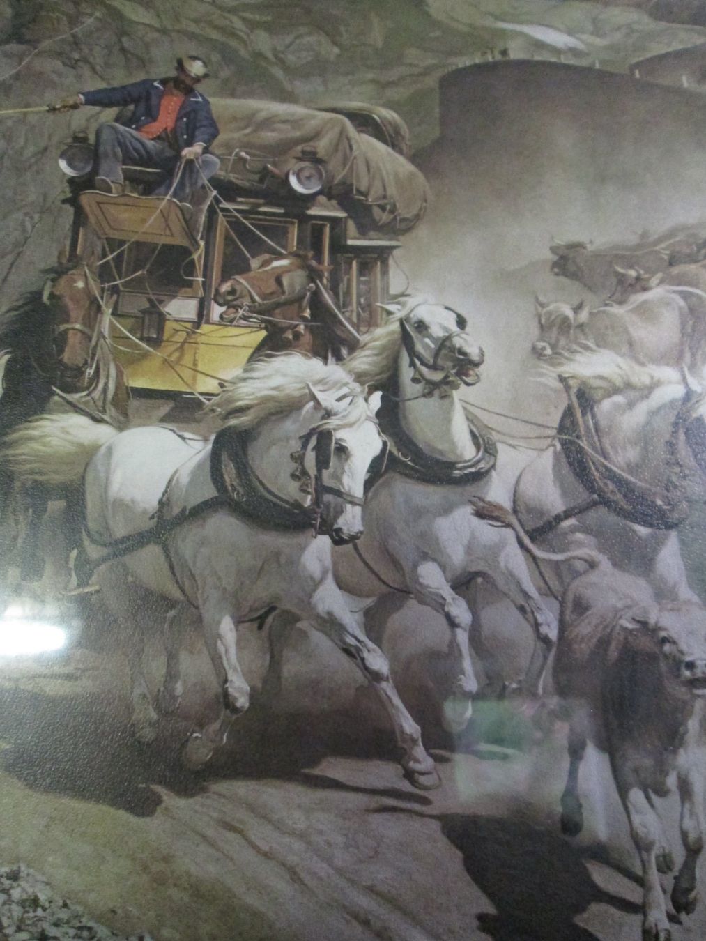 Posters & Illustrations: Kunstdruck mit Rahmen, Sujet Postkutsche, Gotthardpass – D'occasion à döttingen par Gorbs1