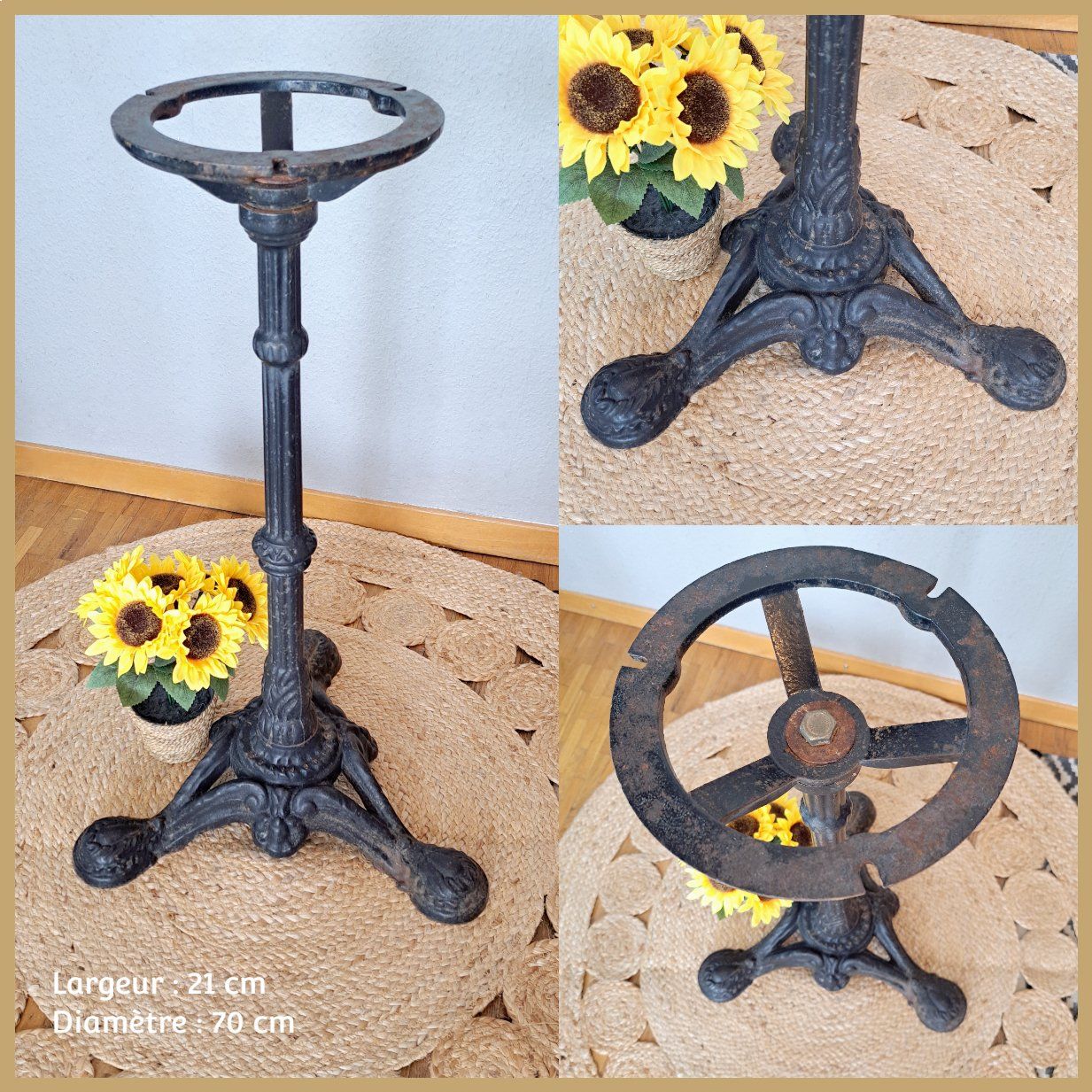Sonstiges antikes Mobiliar: 🌻Pied de table en fonte, table de bistrot / Tischbein – Gebraucht aus Petit-Lancy von ChezBerti